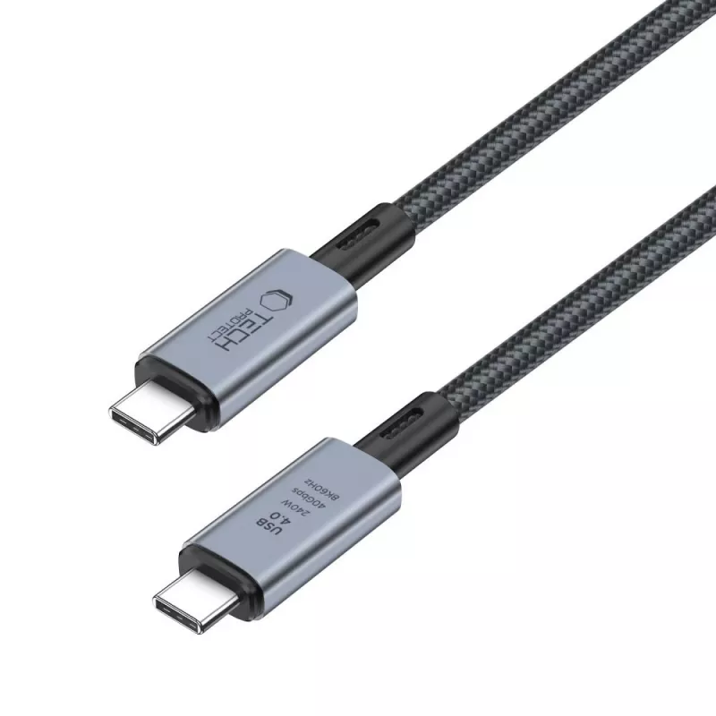 TECH-PROTECT ULTRABOOST MAX USB 4.0 8K 40Gbps Type-C Kabel PD240W 100cm Grau