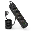 TECH-PROTECT PCL4X3 Power Strip Long 2 USB & 1 Type-C & 4 Socket 200cm Black