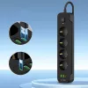 TECH-PROTECT PCL4X3 Power Strip Long 2 USB & 1 Type-C & 4 Socket 200cm Black