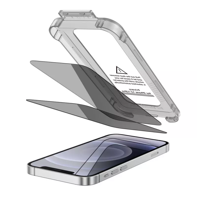 TECH-PROTECT Quick Set Spy+ Privacy Tempered Glass Screen Protector für Apple iPhone 12 / iPhone 12 Pro (2er-Pack)