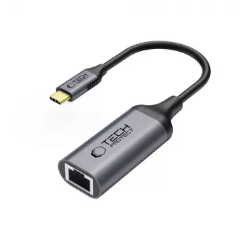 TECH-PROTECT ULTRABOOST Adapter USB-C auf Ethernet RJ45 1000 Mbps Schwarz