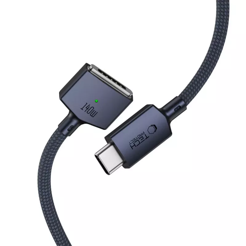 TECH-PROTECT MMC01 ULTRABOOST Magnetic MacBook Cable USB-C auf MagSafe 3 140W 2m Midnight Blue