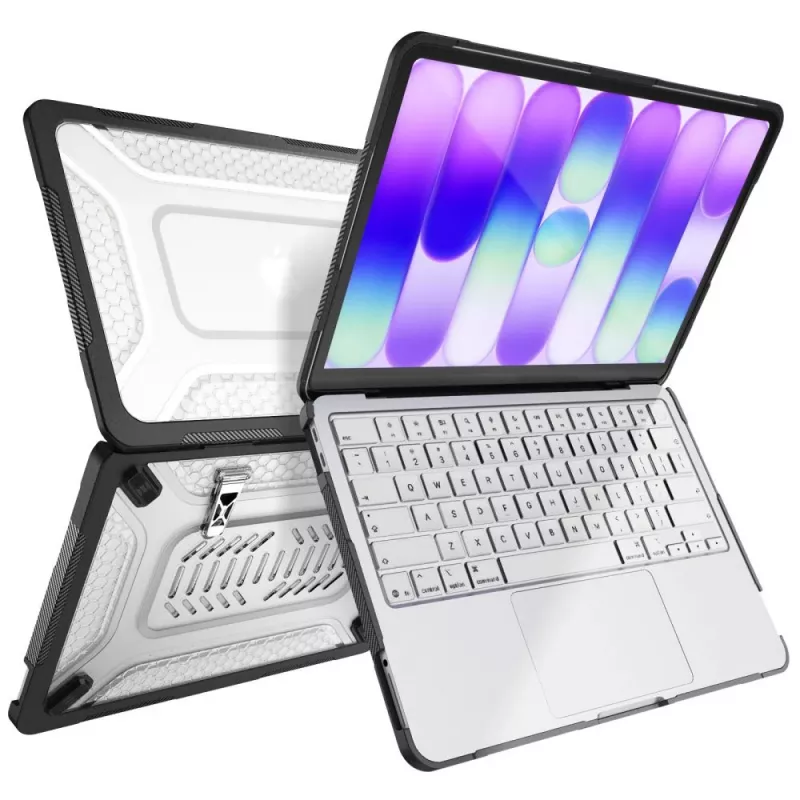 Tech-Protect Kevlar Pro MacBook Neo 13 2026 Matte Black/Clear Protective Laptop Case
