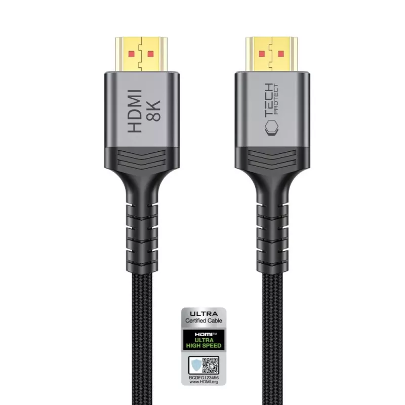 TECH-PROTECT ULTRABOOST KABEL HDMI 2.1 4K 120HZ / 8K 60HZ 200CM SCHWARZ