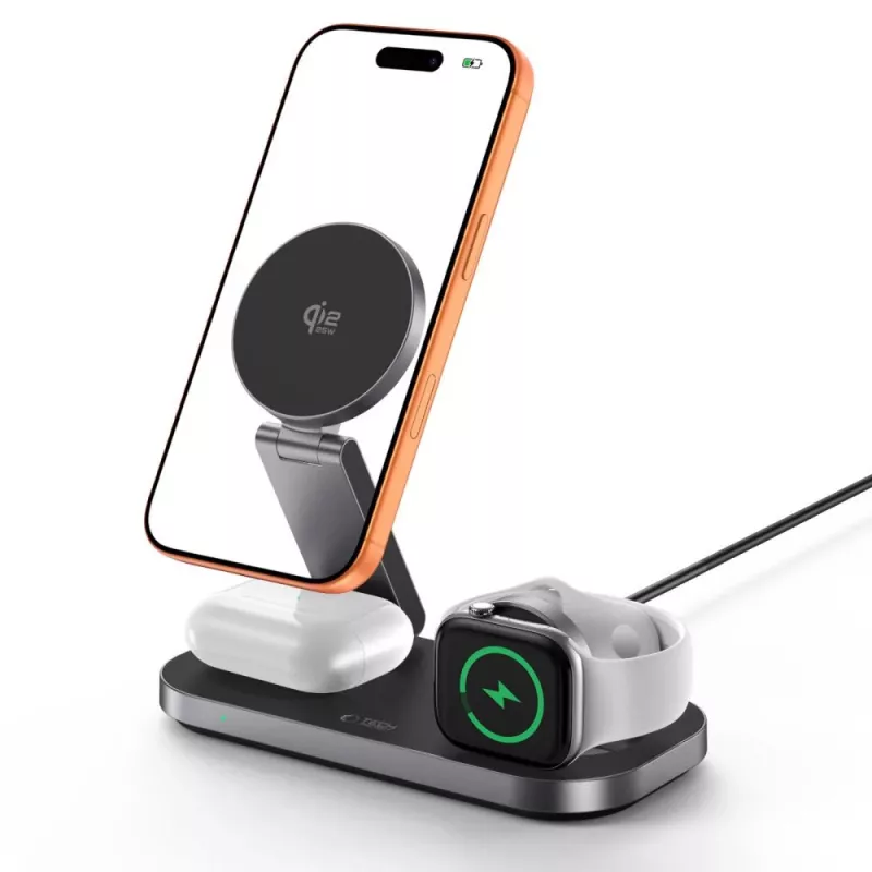 TECH-PROTECT A52 3-in-1 Magnetic MagSafe Wireless Charger 25W Qi2 Black