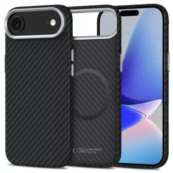 Tech-Protect Ion Carbon MagSafe Case für iPhone 17 Air, Schwarz/Silber