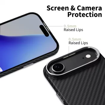 Tech-Protect Ion Carbon MagSafe Case für iPhone 17 Air, Schwarz/Silber