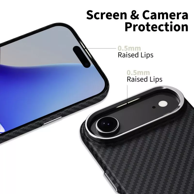 Tech-Protect Ion Carbon MagSafe Case für iPhone 17 Air, Schwarz/Silber