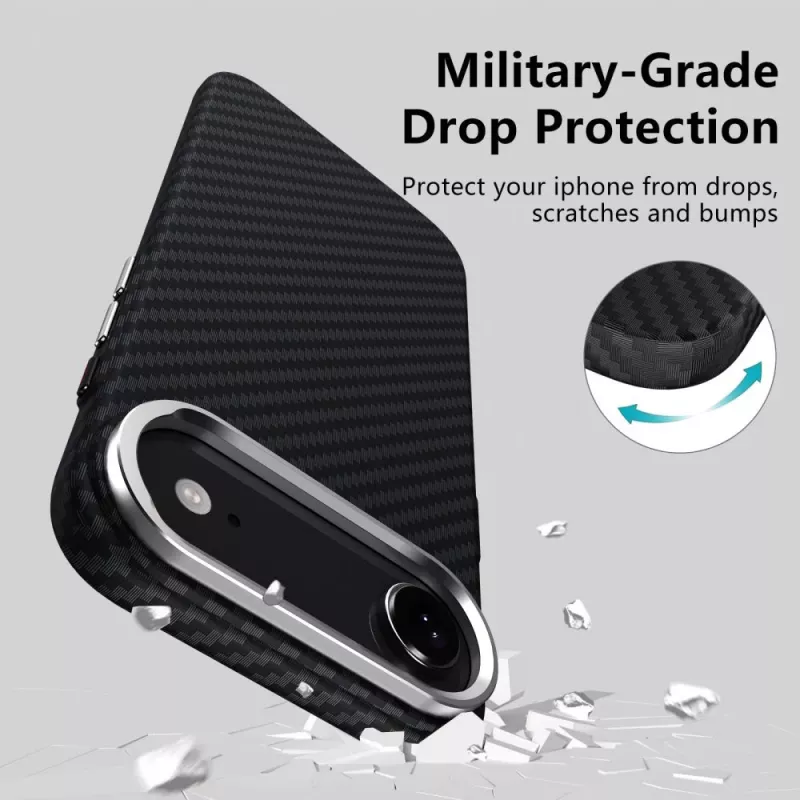 Tech-Protect Ion Carbon MagSafe Case für iPhone 17 Air, Schwarz/Silber