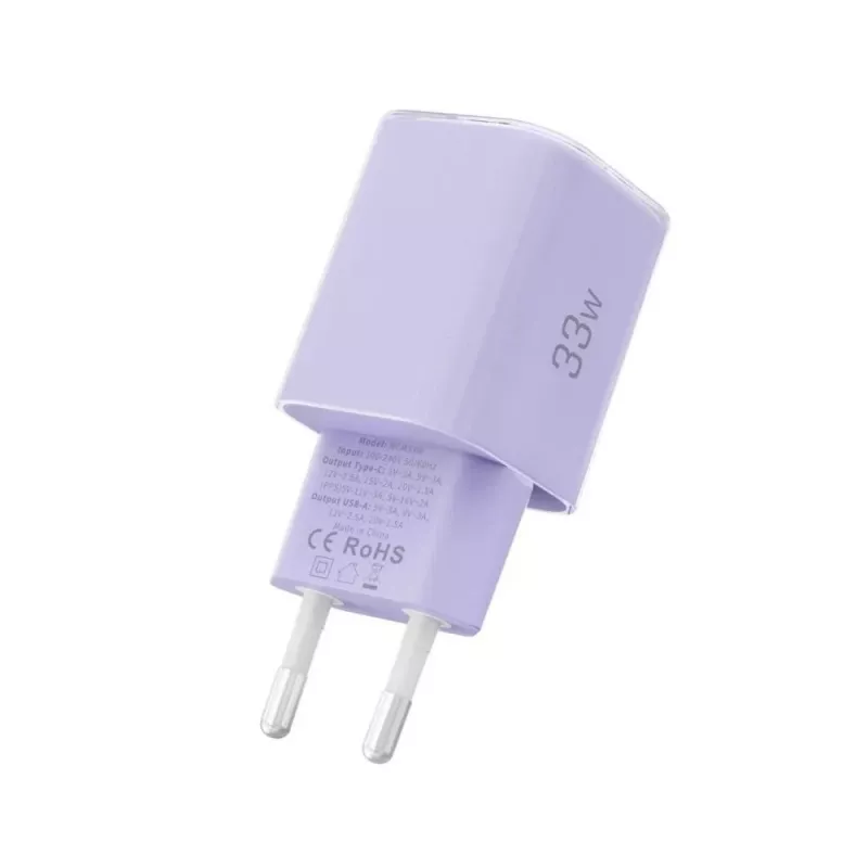 TECH-PROTECT NCM33 2-Port Netzwerk-Ladegerät PD 33W / QC3.0 Baby Purple