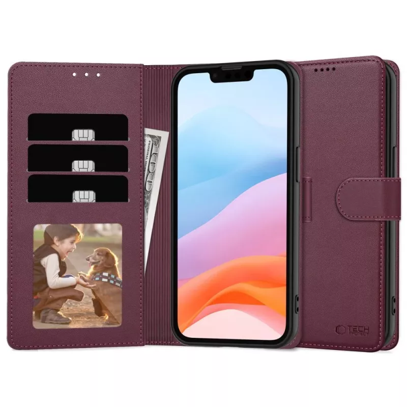 Tech-Protect Wallet Case für Samsung Galaxy A17 4G / 5G, Maulbeere