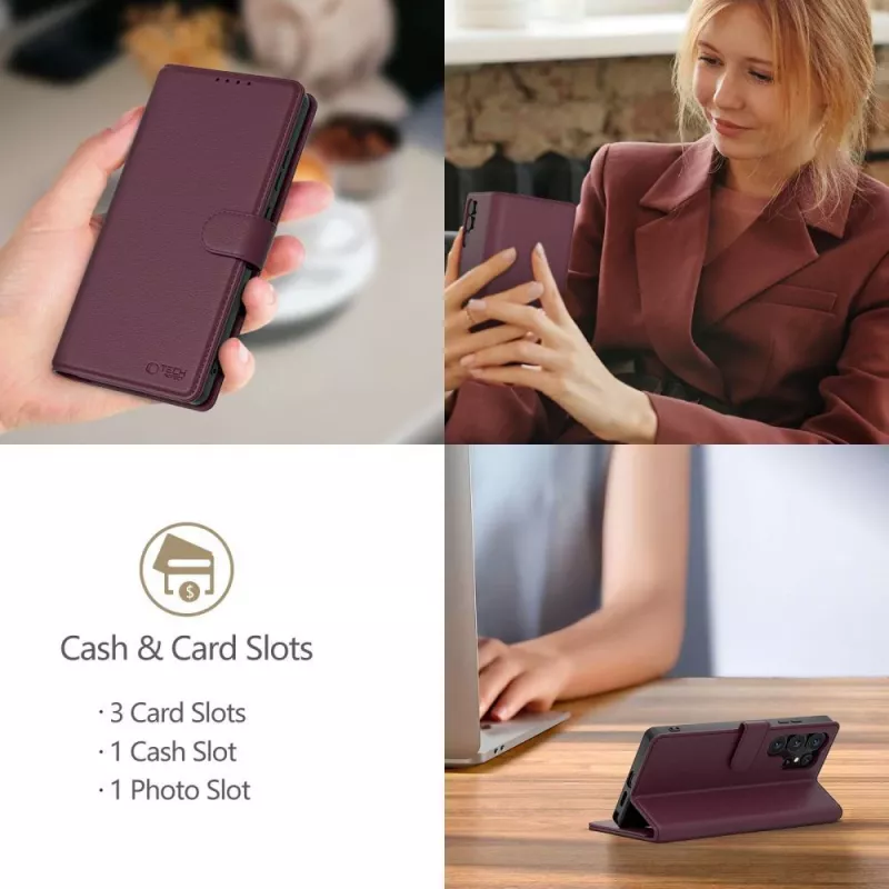 Tech-Protect Wallet Case für Samsung Galaxy A17 4G / 5G, Maulbeere
