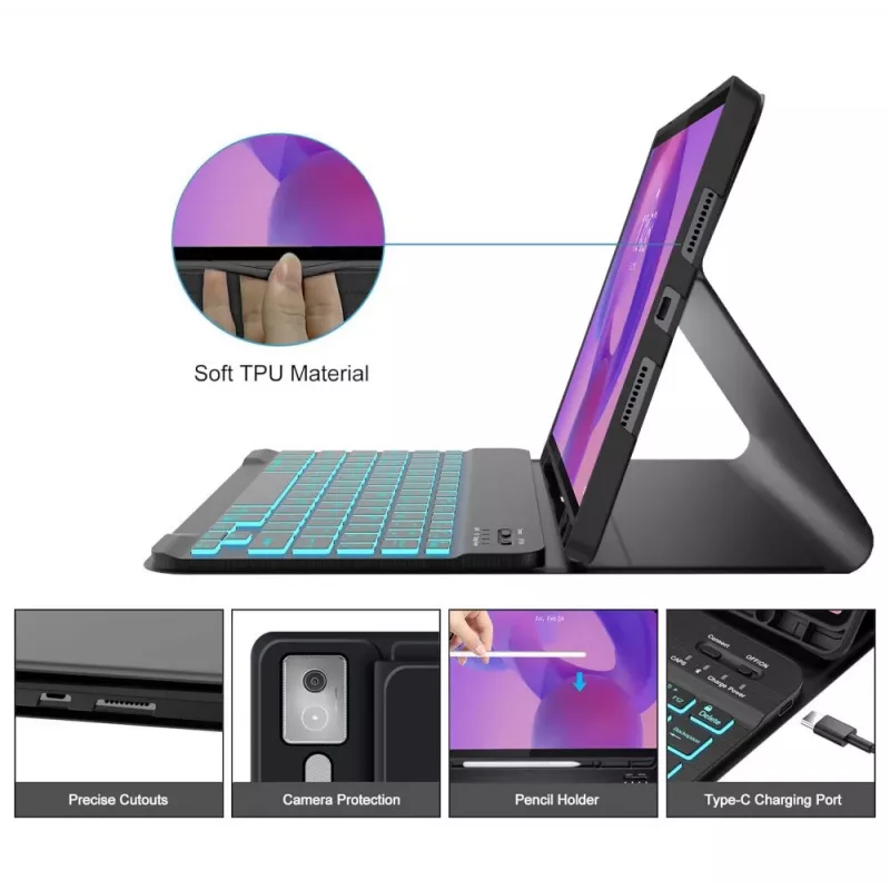 Tech-Protect SC Pen + Keyboard für Lenovo Idea Tab Pro / Pro MT 12.7 TB-373 Schwarz