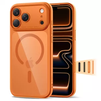 TECH-PROTECT MagPeak MagSafe Case für iPhone 17 Pro Max, Cosmic Orange/Clear