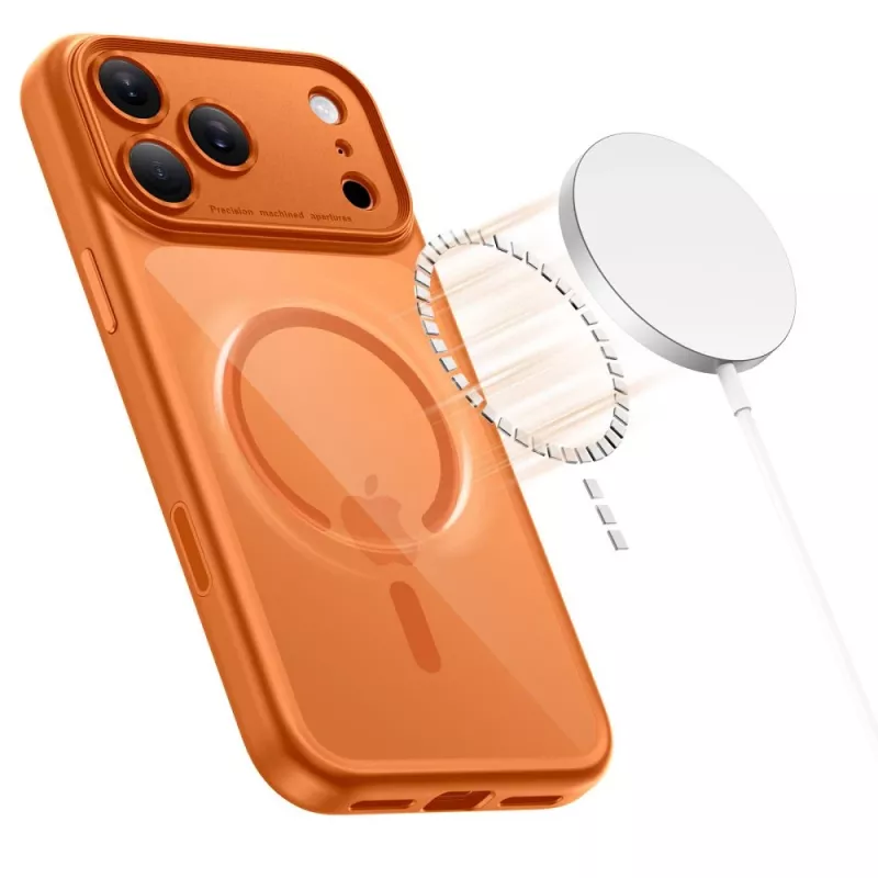 TECH-PROTECT MagPeak MagSafe Case für iPhone 17 Pro Max, Cosmic Orange/Clear