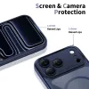 TECH-PROTECT MAGPEAK MagSafe Hybrid Case für Apple iPhone 17 Pro, Deep Blue/Clear
