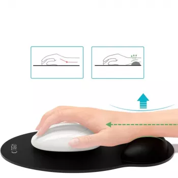 TECH-PROTECT A200 Mouse Pad mit Gel-Handgelenkauflage 25 x 22,5 cm Schwarz