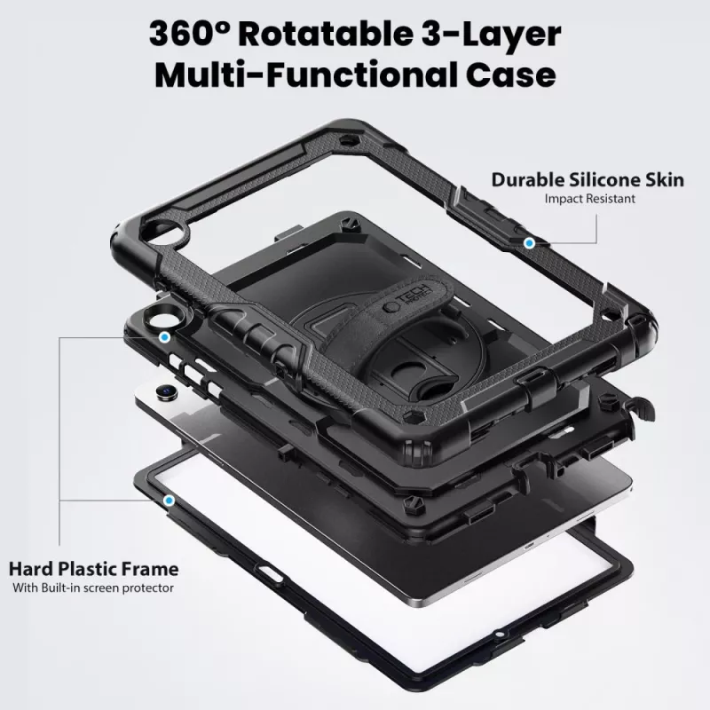 Tech-Protect Solid Case für Samsung Galaxy Tab A9+ / A11+ PLUS 11.0 X210 / X215 / X216 / X230 / X235 / X236, Schwarz