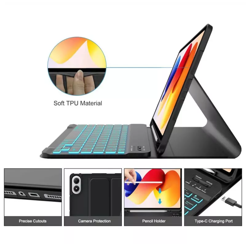 Tech-Protect SC PEN + KB für Xiaomi Poco Pad M1 / Redmi Pad 2 Pro 12.1 Schwarz