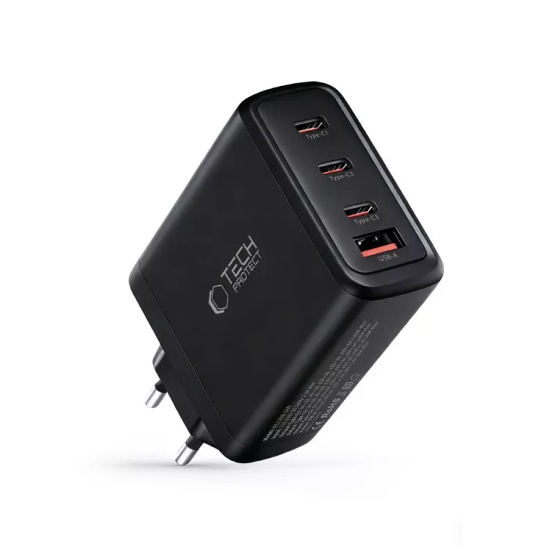 TECH-PROTECT NC120W-GAN 4-Port Network Charger PD 120W / QC3.0 Black