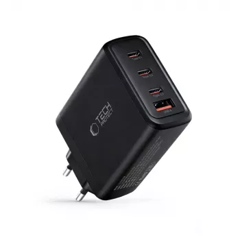 TECH-PROTECT NC140W-GAN 4-Port Netzwerkladegerät PD 140W / QC3.0 Schwarz