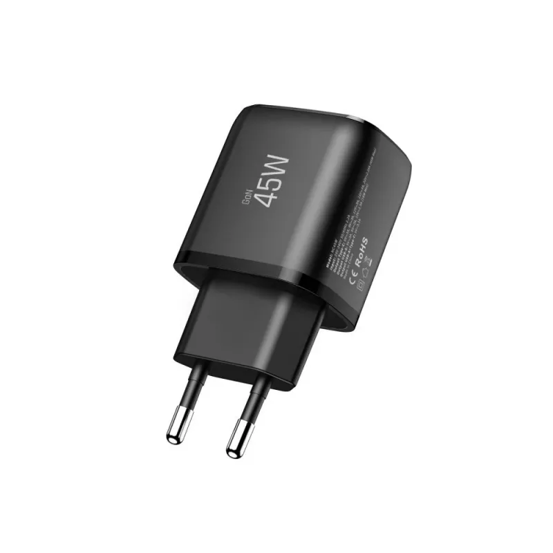 TECH-PROTECT NCA45W-GAN 2-Port Netzwerkladegerät PD 45W / QC3.0 Schwarz