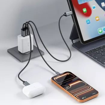 TECH-PROTECT NCA65W-GAN 3-Port Netzwerkladegerät PD 65W / QC3.0 Weiß