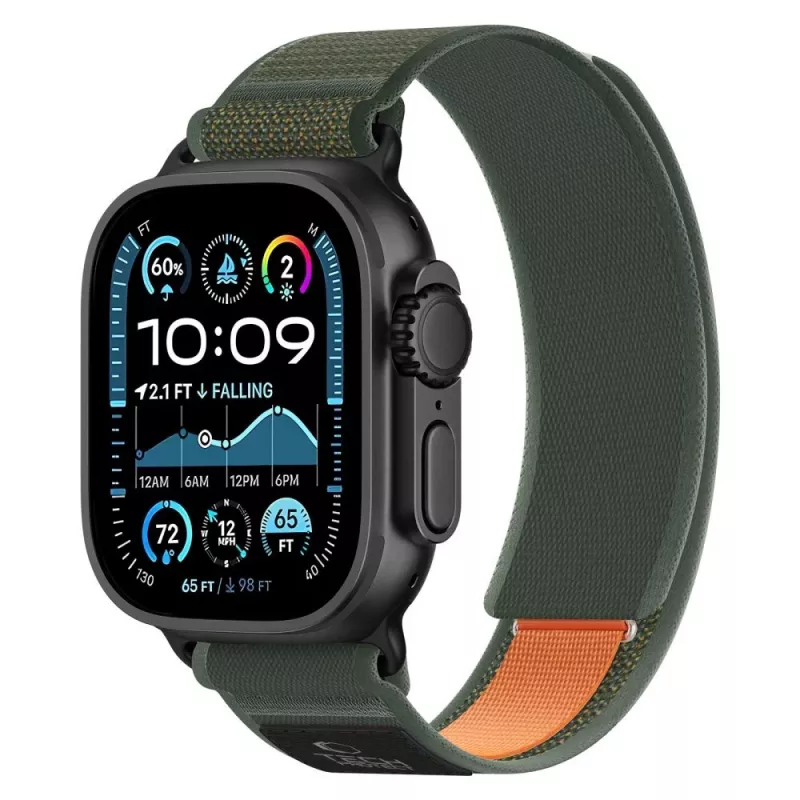 TECH-PROTECT NYLON ELITE APPLE WATCH 8 / 9 / 10 / 11 / SE / ULTRA (44 / 45 / 46 / 49 MM) GRÜN/ORANGE