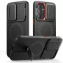 TECH-PROTECT Kevlar Aura MagSafe Case für Samsung Galaxy A57, Schwarz/Orange