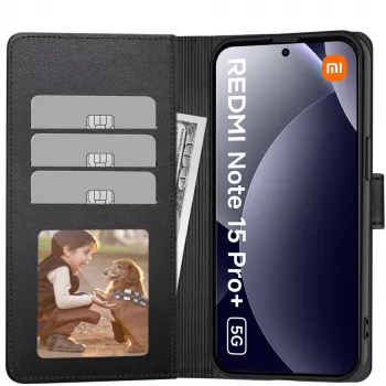 Tech-Protect Wallet Case für Xiaomi Poco M8 Pro / Redmi Note 15 Pro+ Plus 5G, Matt Schwarz