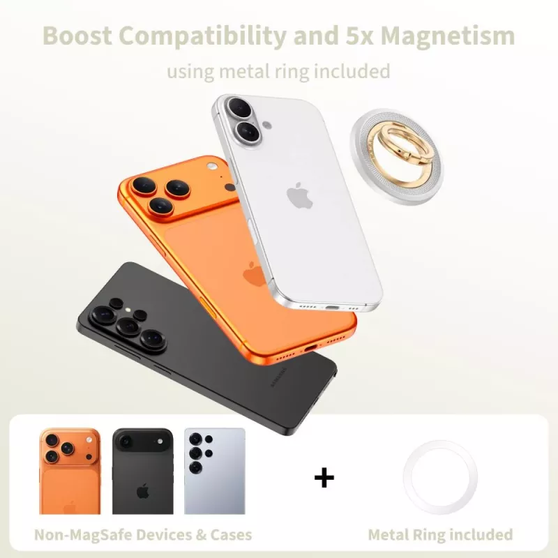 TECH-PROTECT MMR700 LAMANO Magnetic MagSafe Phone Ring Titanium/Gold