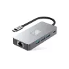 TECH-PROTECT HB05 9-in-1 USB-C Hub Adapter mit USB 2.0, USB 3.0, HDMI 4K 60Hz, SD/TF, PD 100W, RJ45 Gigabit Ethernet, Space Grey