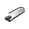 TECH-PROTECT HB02 HUB Adapter 6-in-1 USB-C + USB 2.0 + USB 3.0 + HDMI 4K 30Hz + RJ45 + PD 100W Space Grey