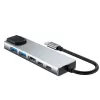 TECH-PROTECT HB02 HUB Adapter 6-in-1 USB-C + USB 2.0 + USB 3.0 + HDMI 4K 30Hz + RJ45 + PD 100W Space Grey