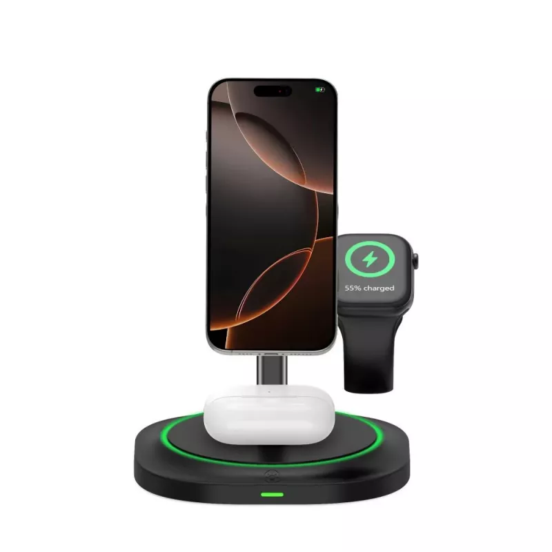 Tech-Protect QI15W-A46 3IN1 MagSafe Wireless Charging Station Black