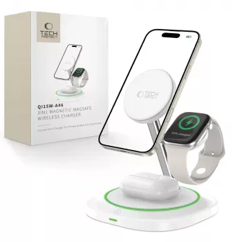Tech-Protect QI15W-A46 3IN1 MagSafe Wireless Charging Station White