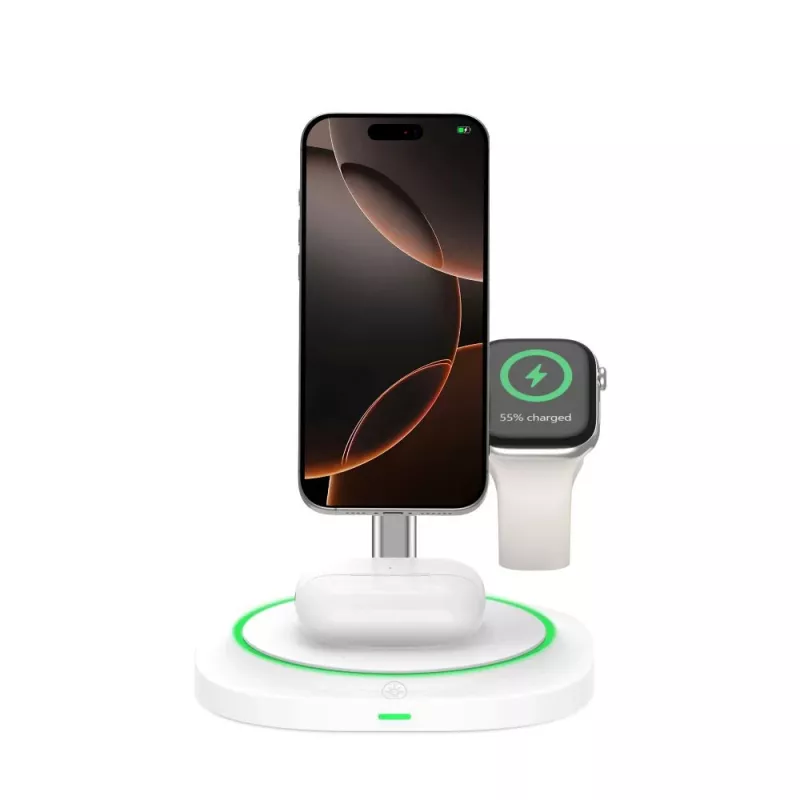 Tech-Protect QI15W-A46 3IN1 MagSafe Wireless Charging Station White