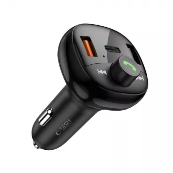TECH-PROTECT CC06 3-Port Auto-Ladegerät PD 72W + FM-Transmitter Bluetooth Schwarz