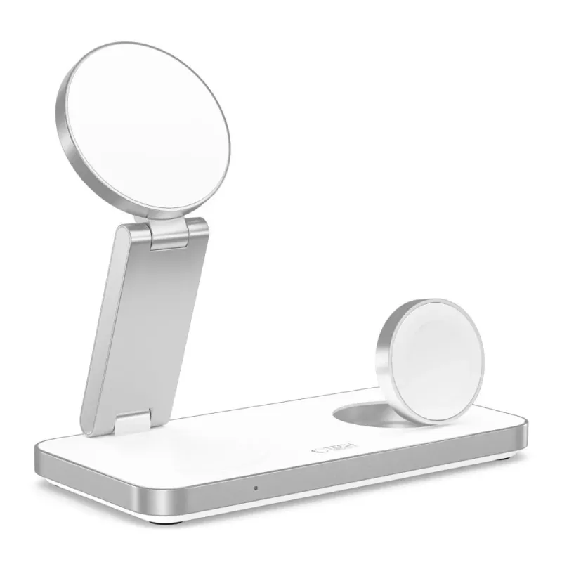 TECH-PROTECT QI15W-A47 3-in-1 Magnetic MagSafe Wireless Charger White