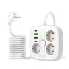 TECH-PROTECT PCS3X4 Steckdosenleiste 2 USB & 2 Type-C & 3 Steckdosen 200cm Weiß