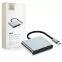TECH-PROTECT HB08 Hub Adapter 4-in-1 USB-C + USB 2.0 + 2x HDMI 4K 60Hz Space Grey