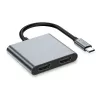 TECH-PROTECT HB08 Hub Adapter 4-in-1 USB-C + USB 2.0 + 2x HDMI 4K 60Hz Space Grey