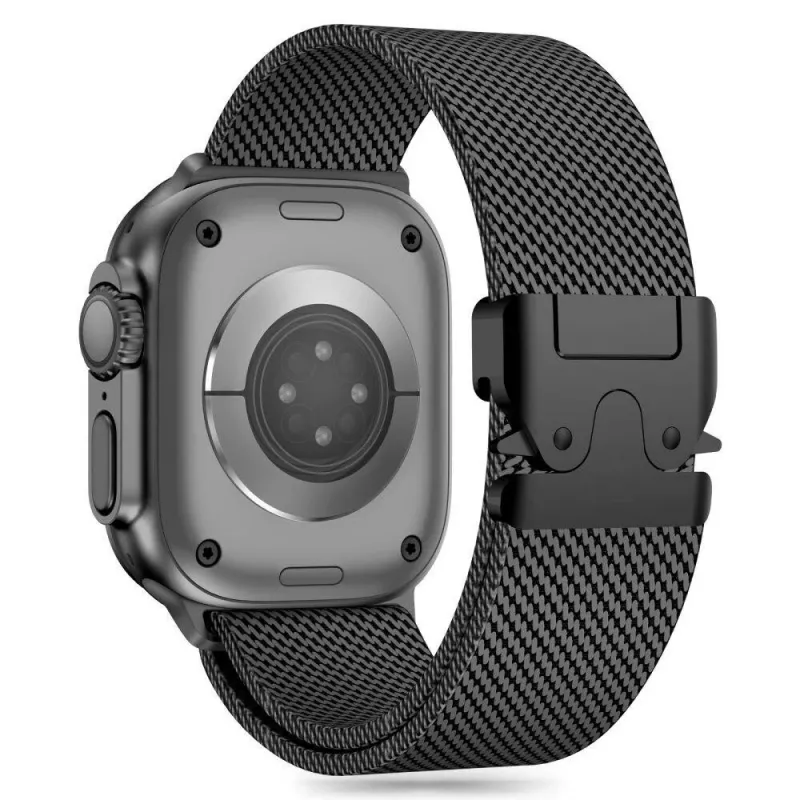 TECH-PROTECT MILANO Apple Watch 8 / 9 / 10 / 11 / SE / Ultra (44 / 45 / 46 / 49 mm) Black Stainless Steel Mesh Milanese Loop Strap