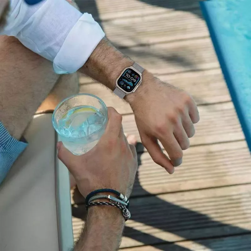 TECH-PROTECT MILANO Apple Watch 8 / 9 / 10 / 11 / SE / Ultra (44 / 45 / 46 / 49 mm) Black Stainless Steel Mesh Milanese Loop Strap