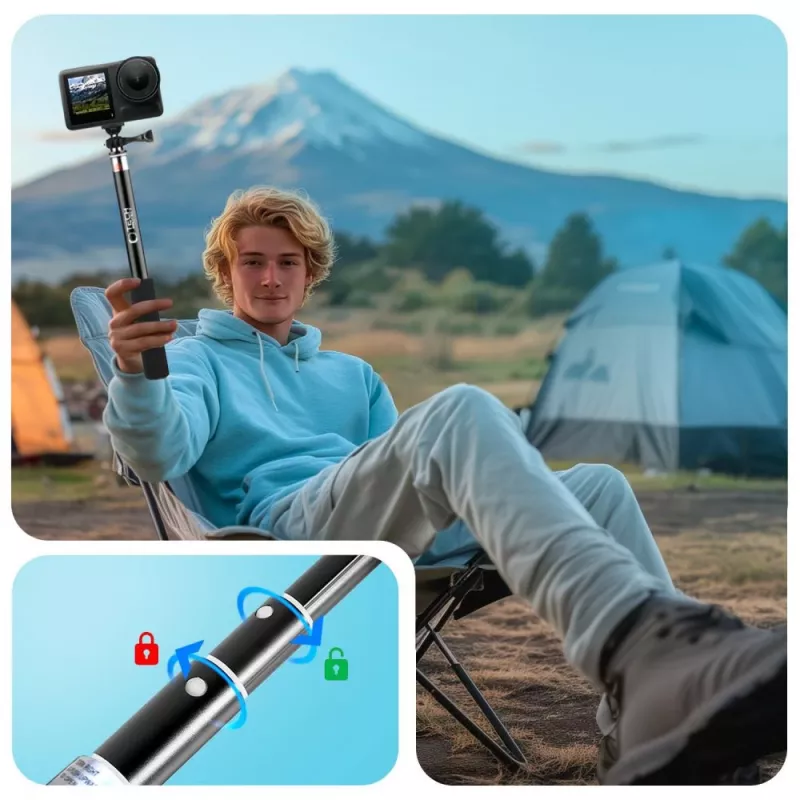 Tech-Protect GA100 Teleskop-Einbeinstativ und Selfie-Stick für GoPro
