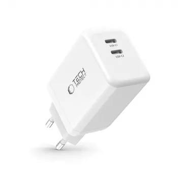 TECH-PROTECT NC45W-GAN 2-Port Netzwerkladegerät PD 45W Weiß