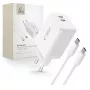 TECH-PROTECT NC45W-GAN 2-Port Netzwerk-Ladegerät PD 45W + USB-C Kabel Weiß
