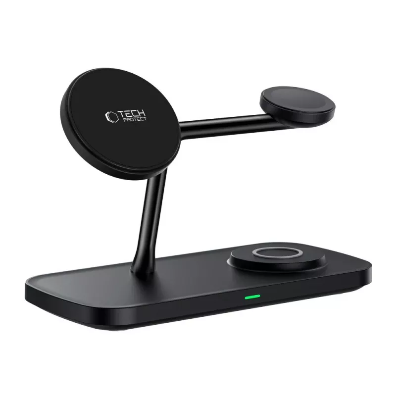 TECH-PROTECT QI15W-A45 3in1 Magnetic MagSafe Wireless Charger Black