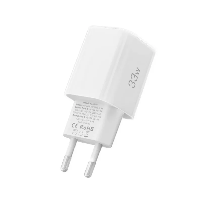 TECH-PROTECT NCM33 2-Port Netzwerk-Ladegerät PD 33W / QC3.0 Weiß