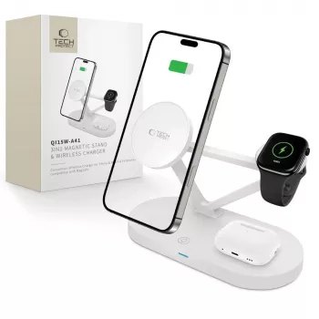 Tech-Protect QI15W-A41 3IN1 MagSafe Wireless Charging Station Weiß